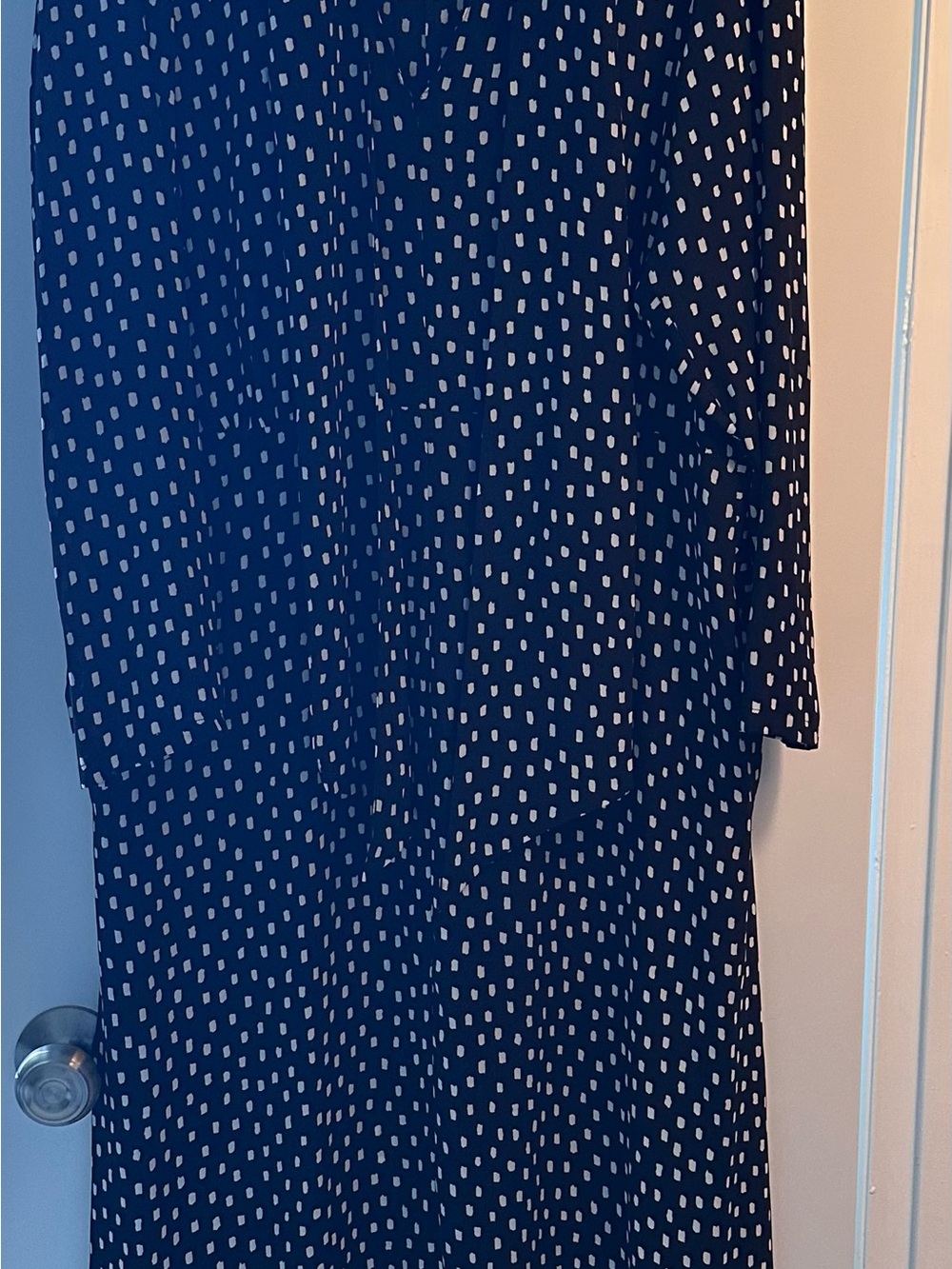 BCBGMaxAzria Black & Ivory Dot Long Sleeve Dress
